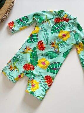 Up & Fast Hawaiian Rash Guard One Piece Swim | 9-12m